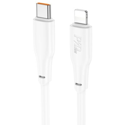 Baltas USB kabelis Hoco X93 PD20W USB-C į Lightning sujungimas ilgis 2 metrai
