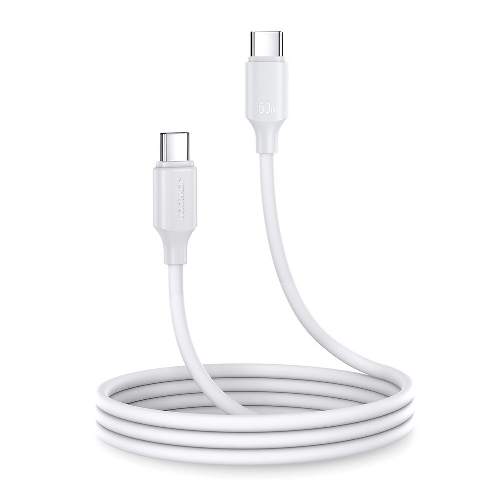 Baltas USB kabelis Joyroom S-CC060A9 Type-C to Type-C 60W 1.0m Baltas USB kabelis Joyroom S-CC060A9 Type-C to Type-C 60W 1.0m su metaliniais jungtimis