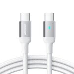 Balta USB kabelio Joyroom S-CC100A10 jungtis Type-C į Type-C su 100W galingumu