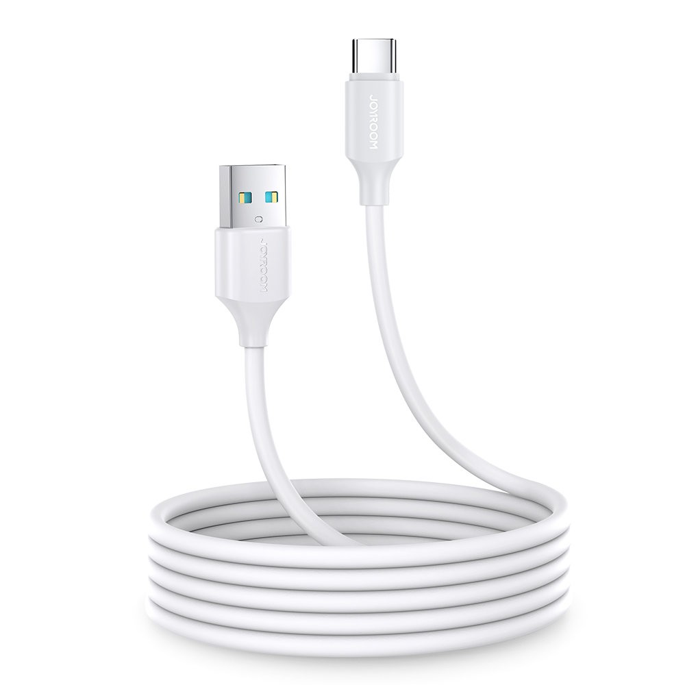 Baltas USB kabelis Joyroom S-UC027A9 Baltas USB kabelis Joyroom S-UC027A9 USB to Type-C 3A 2.0m su plastikiniais jungtimis ir metaliniu USB galvutės įdėklu