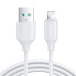Baltas USB kabelis Joyroom S-UL012A9 USB to Lightning 2.4A 2.0m su plastikiniais korpusais