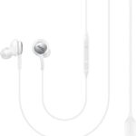 Baltos ausinės originalios Samsung AKG EO-IC100BWEGEU Type-C su valdymo mygtukais