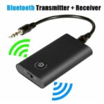 Juodas Bluetooth adapteris 2 in 1 Transmitter Receiver su jungiamuoju laidu