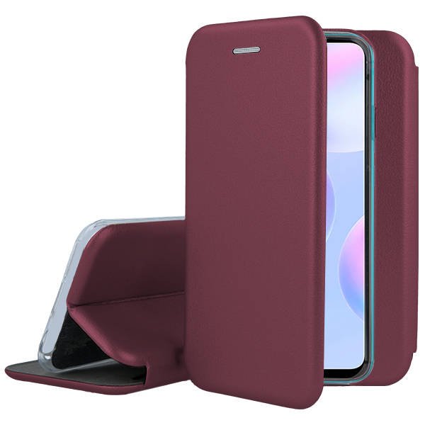 Bordo dėklas Xiaomi Poco X3 NFC Book Elegance Bordo atverčiamas dėklas Xiaomi Poco X3 NFC su išskleista apsauga ir stovėjimo funkcija