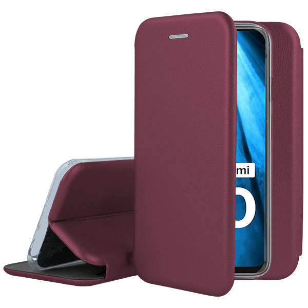 Bordo atverčiamas dėklas Xiaomi Redmi 10C Book Elegance Bordo atverčiamas dėklas Xiaomi Redmi 10C su matomu telefono ekranu