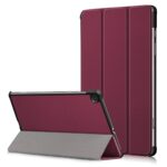 Bordo dėklas Samsung P610 P615 Tab S6 Lite 10.4 colių su tamsiai raudonos spalvos dirbtine oda