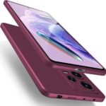 Bordo deklas Xiaomi Redmi Note 12 Pro Plus 5G telefonui is tvirto tamsiai raudono plastiko