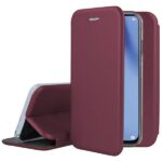 Bordo spalvos atverčiamas dėklas Huawei P30 Lite su telefonu ir stovu