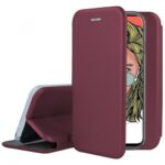 Bordo spalvos atverčiams dėklas Huawei P20 su funkcija laikyti telefoną stovint