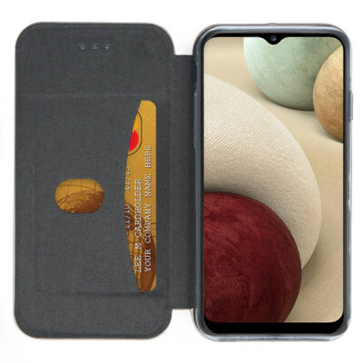 Bordo spalvos atverciams dekla samsung galaxy a125 a12 m127 m12 book elegance su korteliu lizdu