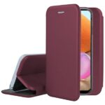 Bordo spalvos atverčiams dėklas Samsung Galaxy A325 A32 4G Book Elegance su telefono stoveliu