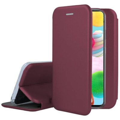 Bordo spalvos atverciamas deklas Samsung Galaxy A41 A415