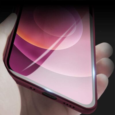 Bordo spalvos dėklas Apple iPhone 12 mini X-level Guardian rankoje