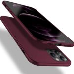 Bordo spalvos dėklas Apple iPhone 12 Pro Max X-level Guardian, matomas iš priekio ir galo su išpjovomis kamerai ir jungtims