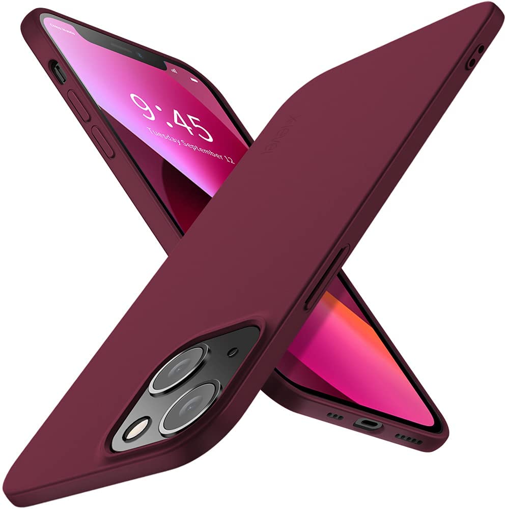 Bordo spalvos dėklas Apple iPhone 13 X-level Guardian Bordo spalvos dėklas Apple iPhone 13 su atvira kamera ir ekrano apsauga