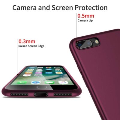 Bordo spalvos dėklas Apple iPhone 7 Plus 8 Plus X-level Guardian su kamera ir ekrano apsauga