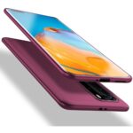 Bordo spalvos dėklas Huawei P40 Pro su matine tekstūra ir tiksliais išpjovomis pajungimo uostams
