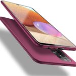 Bordo spalvos dėklas Samsung Galaxy A325 A32 4G X-level Guardian ant telefono krašto ir galinės dalies