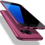 Bordo spalvos dėklas Samsung Galaxy G935 S7 Edge X-level Guardian telefone iš priekio ir galo