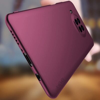 Bordo spalvos dėklas Xiaomi Mi 10T Lite X-level Guardian su kamera ir jungčių angomis