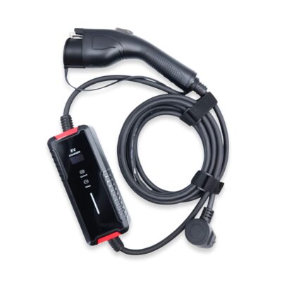 Elektromobilių įkroviklis Reach PEVC1 juodos spalvos su ilgu laidu ir Type1 jungtimi