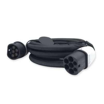 Elektromobiliu ikrovimo laidas Reach EVCC1 Type2-Type2 16A su juodu laidu ir baltomis movomis