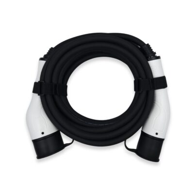 Elektromobiliu ikrovimo laidas Reach EVCC1 Type2-Type2 16A 11kW 7.0m juodos ir baltos spalvos su laidais susegtais dirzeliu