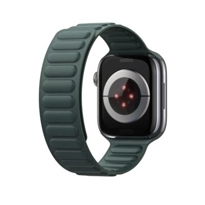 Evergreen apyrankė Dux Ducis BL Series Apple Watch 42 44 45 49mm tamsiai žalia spalva su reljefiniu paviršiumi