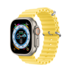 Geltona apyrankė Dux Ducis OceanWave Series Apple Watch 38 40 41mm su išlenktu dizainu ir skylutėmis
