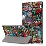 Graffiti dėklas Samsung X110 X115 Tab A9 8.7 colių iš krepinio odos su spalvingu grafiti dizainu
