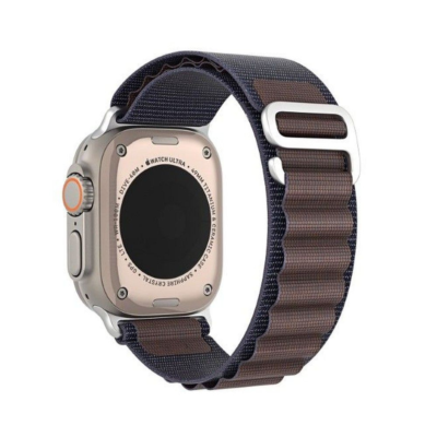 Indigo apyrankė Dux Ducis GS Series Apple Watch 38 40 41mm juoda ir ruda medžiaginė apyrankė