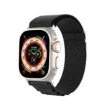 Juoda apyrankė Dux Ducis GS Series Apple Watch 42 44 45 49mm su tekstūruotu audiniu ir metaline laikrodžio dalimi