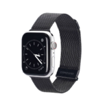 Juoda apyrankė Dux Ducis Milanese Series Apple Watch 38 40 41mm su tinkleliu metalo tekstūra