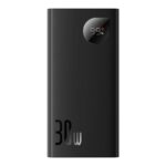 Juoda išorinė baterija Power Bank Baseus Adaman2 30W 10000mAh su ekranu ir procentų rodmeniu