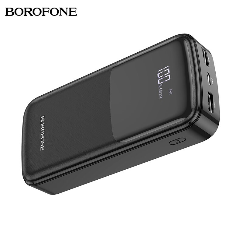 Juoda išorinė baterija Power Bank Borofone BJ17A Juoda išorinė baterija Power Bank Borofone BJ17A su USB ir Type-C jungtimis