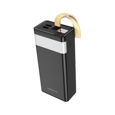 Juoda išorinė baterija Power Bank Borofone BJ18A su dviem USB prievadais ir 30000mAh talpa