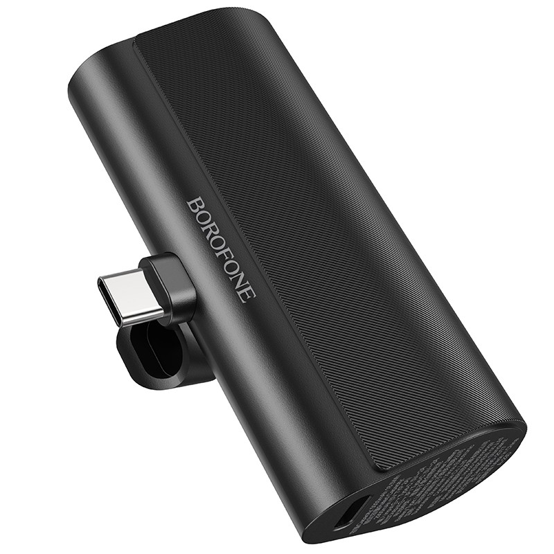 Juoda išorinė baterija Power Bank Borofone BJ35 USB-C 5000mAh Juoda išorinė baterija Power Bank Borofone BJ35 USB-C su rotuojančiu USB-C jungtimi