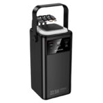 Juoda išorinė baterija Power Bank Borofone BJ65B 22.5W 80000mAh su skaitmeniniu ekranu ir įkrovimo laidais