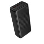 Juoda išorinė baterija Power Bank Borofone BJ80B su dviem USB jungtimis ir šviesos indikatoriais
