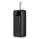 Juoda išorinė baterija Power Bank Choetech B730 22.5W 30000mAh su LED ekranu ir baltu kilpeliu