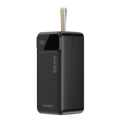 Juoda išorinė baterija Power Bank Choetech B732 22.5W su baterijos procentų ekranu