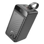 Juoda išorinė baterija Power Bank Hoco J123D su skaitmeniniu ekranu ir 90000mAh talpa