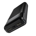 Juoda išorinė baterija Power Bank Hoco J72A 20000mAh su dviem USB išėjimais ir USB Type-C jungtimi