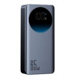 Juoda išorinė baterija Power Bank Joyroom JR-PBF05 65W su LED ekranu rodančiu įkrovos procentą
