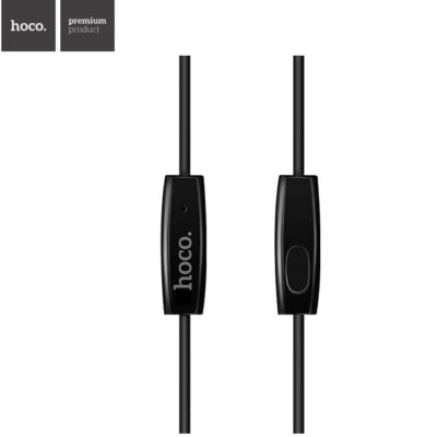 Juoda laisvų rankų įranga Hoco M19 3,5mm su valdymo mygtuku ir mikrofonu