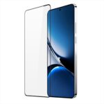 Juodais apvadais apsauginis stikliukas telefonui Xiaomi Poco X7 Pro su skaidriu ekranu ir juodu apvadu