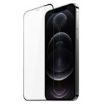 Juodais apvadais apsauginis stikliukas Dux Ducis Apple iPhone 12 12 Pro su skaidriu stiklu ir juodu rėmeliu