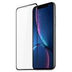 Juodais apvadais apsauginis stikliukas Apple iPhone XR 11 su skaidria dalimi ir juodu rėmeliu