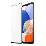 Juodais apvadais apsauginis stikliukas Samsung A145 A14 su aiškiu ekrano skydeliu