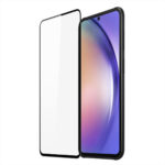 Juodais apvadais apsauginis stikliukas Samsung A546 A54 5G telefonui su matomu ekranu ir apsauga